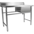 Évier commercial en acier inoxydable 1080 x 600 x 900 mm, 1 cuve, crédence à droite | Adexa YDRST60110R