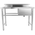 Évier commercial en acier inoxydable 1080 x 600 x 900 mm, 1 cuve, crédence à droite | Adexa YDRST60110R