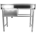 Évier commercial en acier inoxydable 1080 x 600 x 900 mm, 1 cuve, crédence à droite | Adexa YDRST60110R