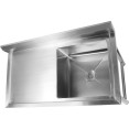Évier commercial en acier inoxydable 1080 x 600 x 900 mm, 1 cuve, crédence à droite | Adexa YDRST60110R