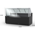 Vitrine vitrée droite de service au comptoir, largeur 1330 mm, noire | Adexa YFCSC1330T1BLACK