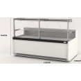 Vitrine vitrée droite de service au comptoir, largeur 1330 mm, blanche | Adexa YFCSC1330T1WHITE