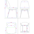 Side Dining Chair Siège en cuir PU Gris Clair | Adexa GSYH003LG