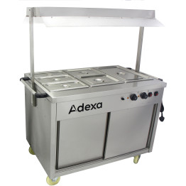 Placard chauffant mobile avec bain-marie et protection anti-éternuements | Adexa YH3W Placard chauffant mobile avec bain-marie et protection anti-éternuements | Adexa YH3W