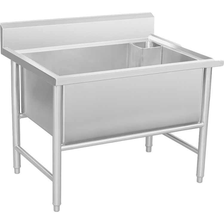 Évier commercial à 1 cuve avec dosseret 1200 x 700 x 950 mm | Adexa YLS127BM1