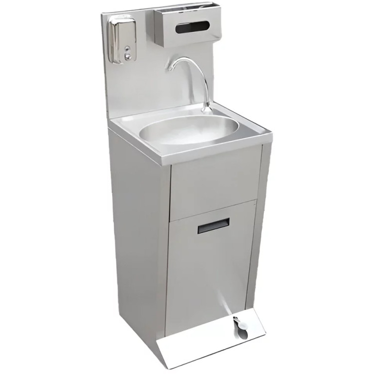 Lavabo à pédale en acier inoxydable avec panneau distributeur 430 x 400 x 1250 mm | Adexa YLS46H Lavabo à pédale en acier inoxydable avec panneau distributeur 430 x 400 x 1250 mm | Adexa YLS46H