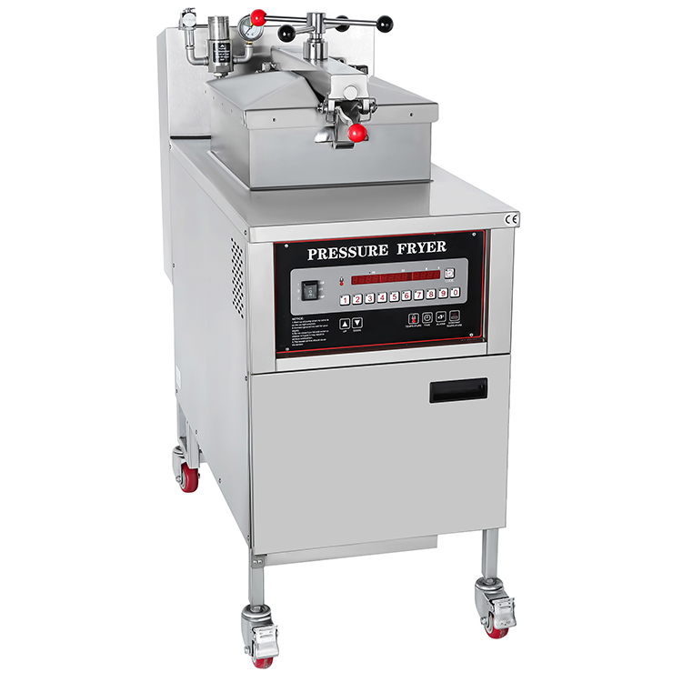 Friteuse à pression professionnelle YXD25D en acier inoxydable 25 L avec panneau de commande et filtre à huile 460 x 970 x 1130 mm | Adexa YXD25D
