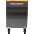 Coffre à outils roulant robuste et large de 183 cm (72 po) en acier inoxydable avec plateau en bois et 17 tiroirs (1978 x 610 x 1000 mm) argenté | Adexa YZM106