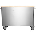 Coffre à outils roulant robuste en acier inoxydable 48" avec plateau en bois, 10 tiroirs, 1369 x 486 x 909 mm, argent | Adexa YZM122