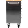 Coffre à outils roulant robuste en acier inoxydable 48" avec plateau en bois, 10 tiroirs, 1369 x 486 x 909 mm, argent | Adexa YZM122