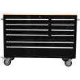 Coffre à outils roulant robuste en acier de 122 cm (48 po) avec plateau en bois, 10 tiroirs, 1369 x 486 x 909 mm, noir | Adexa YZM124 Coffre à outils roulant robuste en acier de 122 cm (48 po) avec plateau en bois, 10 tiroirs, 1369 x 486 x 909 mm, noir | Adexa YZM124