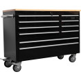 Coffre à outils roulant robuste en acier de 122 cm (48 po) avec plateau en bois, 10 tiroirs, 1369 x 486 x 909 mm, noir | Adexa YZM124 Coffre à outils roulant robuste en acier de 122 cm (48 po) avec plateau en bois, 10 tiroirs, 1369 x 486 x 909 mm, noir | Adexa YZM124