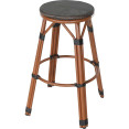 Tabouret de bar Bistro Teslin en aluminium et bois | Adexa ZF3001CWOOD