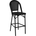Tabouret de bar haut Teslin en aluminium noir | Adexa ZF3002CBLACK
