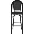 Tabouret de bar haut Teslin en aluminium noir | Adexa ZF3002CBLACK