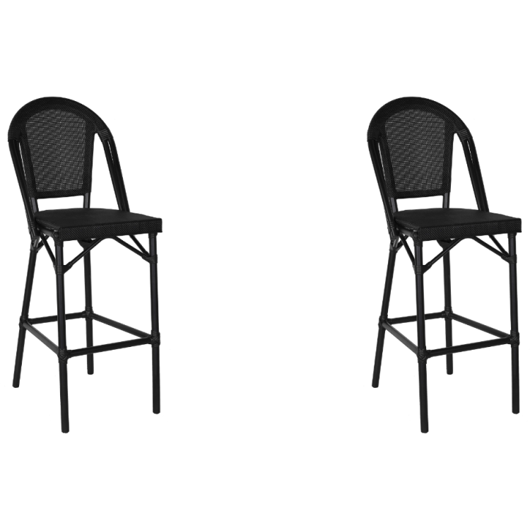 Tabouret de bar haut Teslin en aluminium noir | Adexa ZF3002CBLACK