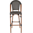Tabouret de bar haut Teslin en aluminium et bois | Adexa ZF3002CWOOD