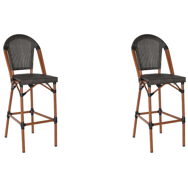 Tabouret de bar haut Teslin en aluminium et bois | Adexa ZF3002CWOOD