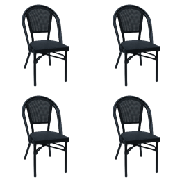 Chaise de bistro Teslin en aluminium noir | Adexa ZF3006CBLACK Chaise de bistro Teslin en aluminium noir | Adexa ZF3006CBLACK