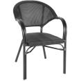 Chaise de bistro Teslin à double tube en aluminium noir | Adexa ZF3022CBLACK Chaise de bistro Teslin à double tube en aluminium noir | Adexa ZF3022CBLACK