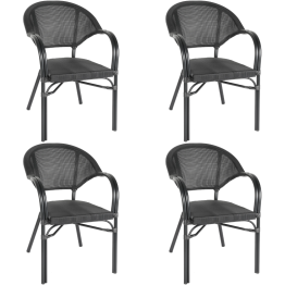 Chaise de bistro Teslin à double tube en aluminium noir | Adexa ZF3022CBLACK Chaise de bistro Teslin à double tube en aluminium noir | Adexa ZF3022CBLACK