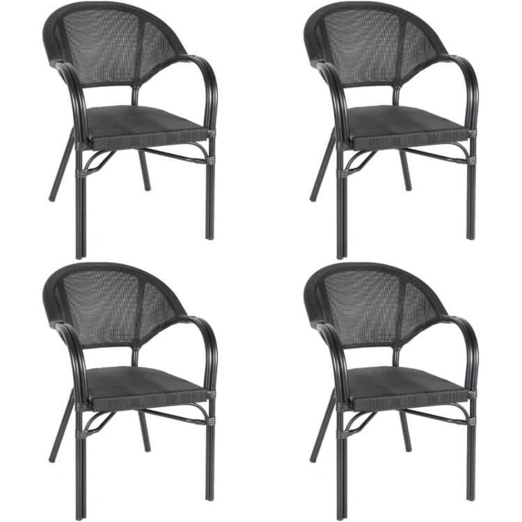 Chaise de bistro Teslin à double tube en aluminium noir | Adexa ZF3022CBLACK Chaise de bistro Teslin à double tube en aluminium noir | Adexa ZF3022CBLACK