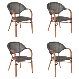 Chaise de bistro Teslin, double tube en aluminium finition bois | Adexa ZF3022CWOOD Chaise de bistro Teslin, double tube en aluminium finition bois | Adexa ZF3022CWOOD
