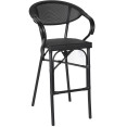 Tabouret de bar haut d'extérieur en Textilene aluminium noir | Adexa ZF3030CBLACK