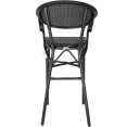 Tabouret de bar haut d'extérieur en Textilene aluminium noir | Adexa ZF3030CBLACK