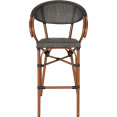 Tabouret de bar haut d'extérieur en Textilène, aluminium et bois | Adexa ZF3030CWOOD