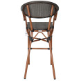 Tabouret de bar haut d'extérieur en Textilène, aluminium et bois | Adexa ZF3030CWOOD