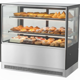 Vitrine chauffante pour pâtisserie et boulangerie, 2 étagères, largeur 1800 mm | Adexa ZHN010