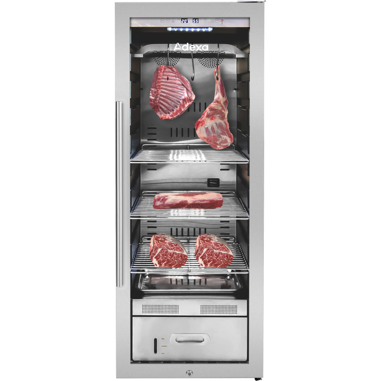 Armoire de maturation de viande professionnelle à sec, 172 L, acier inoxydable, 490 x 575 x 1285 mm | Adexa ZSA200N Armoire de maturation de viande professionnelle à sec, 172 L, acier inoxydable, 490 x 575 x 1285 mm | Adexa ZSA200N