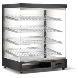 Vitrine à pâtisserie en verre à 4 niveaux, 800 x 575 x 967 mm, noire | Adexa ZW318BLACK