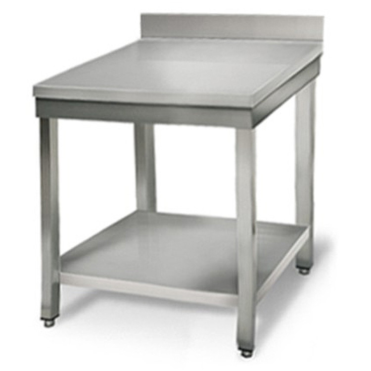 Table de travail professionnelle Inox Étagère inférieure Relevé 600x600x900mm | Adexa THATS66A