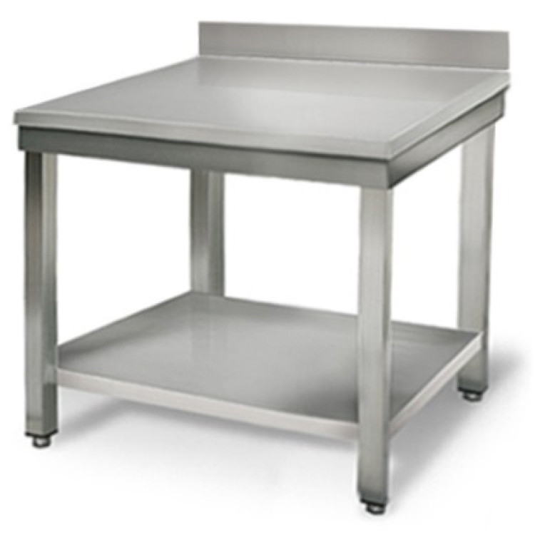 Table de travail professionnelle Inox Étagère inférieure Relevé 800x700x900mm | Adexa THATS87A