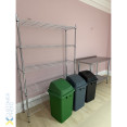 Étagère commerciale 5 niveaux, 120 kg par étagère, largeur 1200 mm, profondeur 350 mm, fil chromé | Adexa MGA250