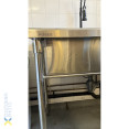 Évier commercial pour lavage des mains et des casseroles, 1 cuve, dosseret en acier inoxydable, dimensions 1000 x 700 x 900 mm, pieds ronds | Adexa PSR10070