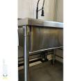 Évier commercial pour lavage des mains et des casseroles, 1 cuve, dosseret en acier inoxydable, dimensions 1000 x 700 x 900 mm, pieds ronds | Adexa PSR10070