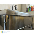 Évier commercial pour lavage des mains et des casseroles, 1 cuve, dosseret en acier inoxydable, dimensions 1000 x 700 x 900 mm, pieds ronds | Adexa PSR10070