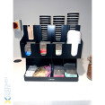 Organiseur noir à 2 niveaux 210 x 410 x 400 mm | Adexa QHW364