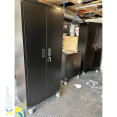 Armoire à outils professionnelle en acier noir à 2 portes verrouillables et 4 étagères réglables 800 x 420 x 1830 mm | Adexa SART216