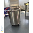 Poubelle professionnelle en acier inoxydable avec couvercle et roulettes, 75 litres | Adexa SDC75