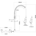 Douchette de prérinçage murale, double entrée, hauteur 500 mm, acier inoxydable | Adexa EQ7802A
