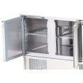 Comptoir de préparation à salade avec plateau en verre 1365x700x1350mm 3 portes | Adexa S903CG