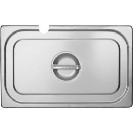 Couvercle de récipient Gastronorm en acier inoxydable avec logement pour louche GN1/1 | Adexa 811LN