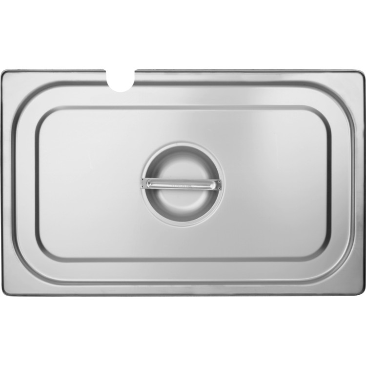 Couvercle de récipient Gastronorm en acier inoxydable avec logement pour louche GN1/1 | Adexa 811LN