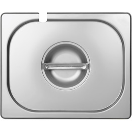 Couvercle de récipient Gastronorm en acier inoxydable avec logement pour louche GN1/2 | Adexa 812LN Couvercle de récipient Gastronorm en acier inoxydable avec logement pour louche GN1/2 | Adexa 812LN