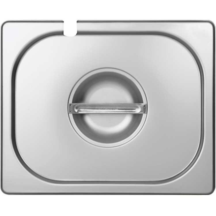 Couvercle de récipient Gastronorm en acier inoxydable avec logement pour louche GN1/2 | Adexa 812LN