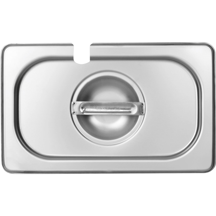 Couvercle de récipient Gastronorm en acier inoxydable avec logement pour louche GN1/9 | Adexa 819LN
